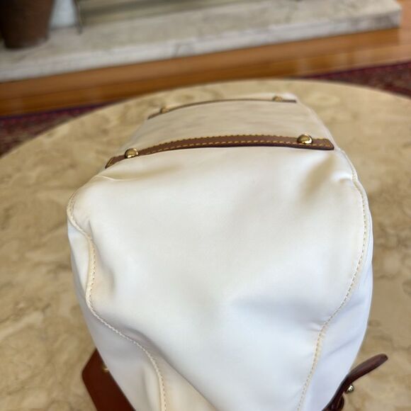 Dooney & Bourke Florentine Smith Bag Leather & White Nylon Vintage - Picture 10 of 16